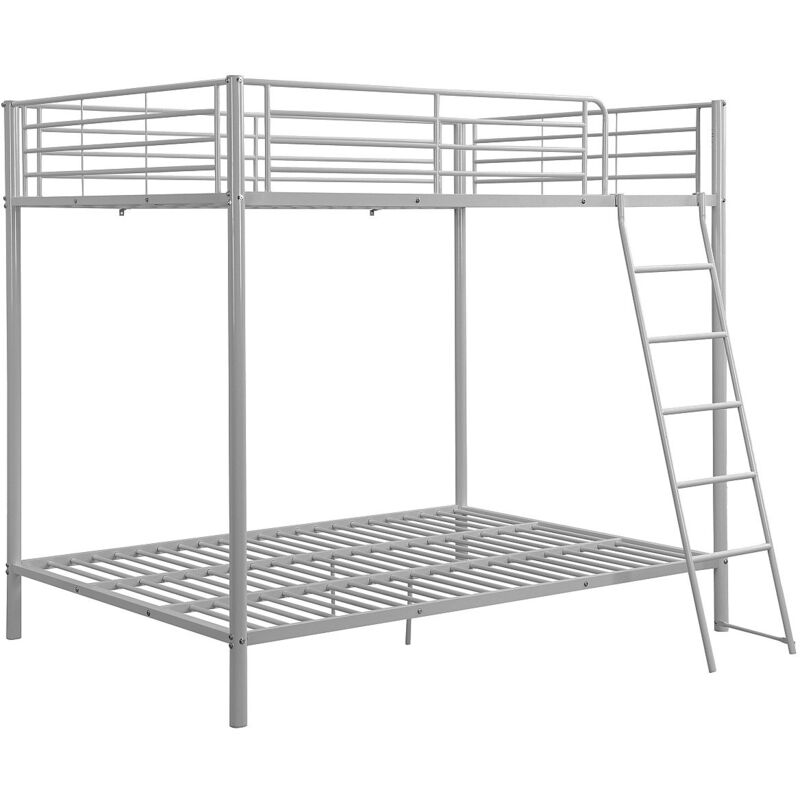 Vente-unique - Lits superposés 2 x 140 x 190 cm - Argent - gemini iii