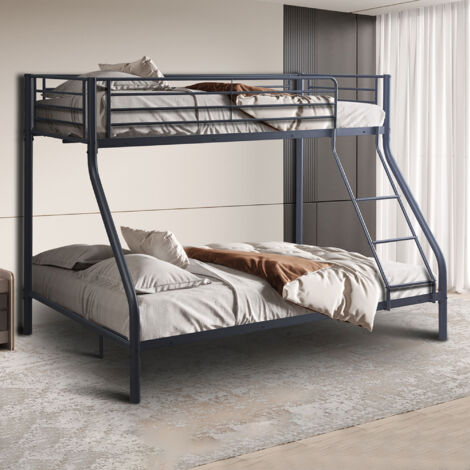 Lits superposés 90 et 140 cm en métal gris foncé