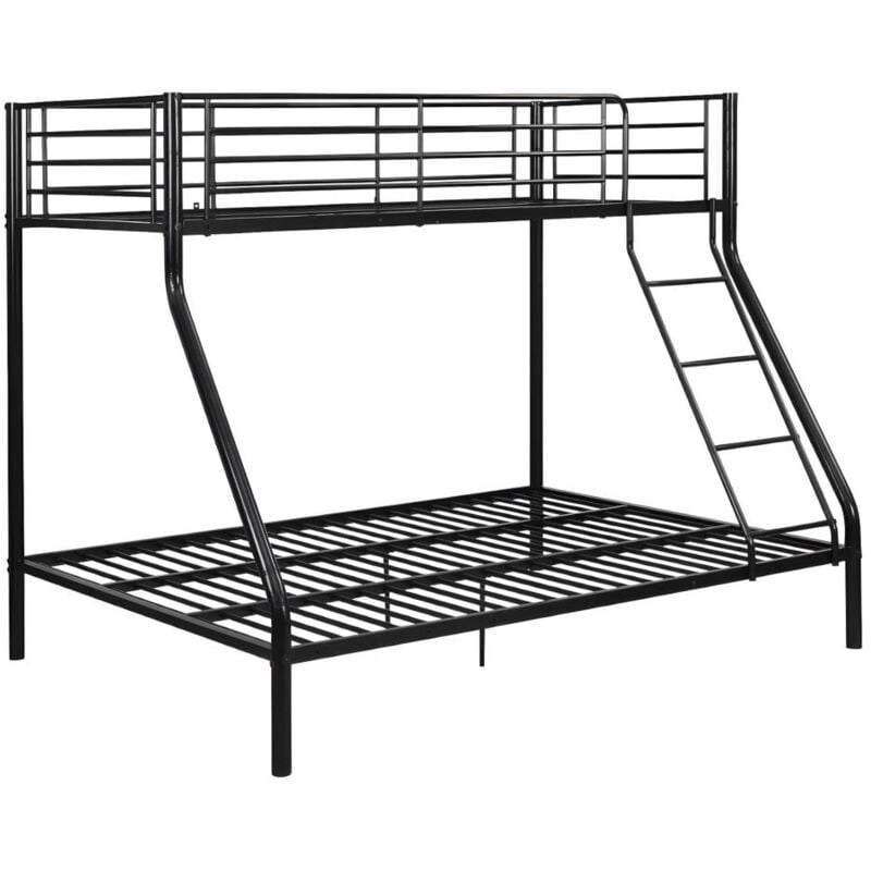 Vente-unique - Lits superposés elevatio iv - 90 et 140 x 190 cm - Acier - Noir