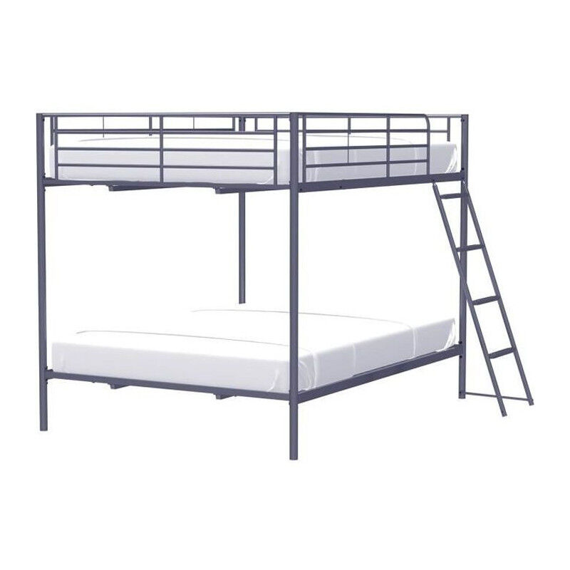 Les Tendances - Lits superposés en métal - Dark Grey - Sommiers inclus - 2 x 140 x 190 cm - alice