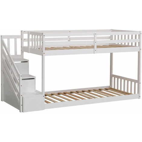 Lits superposés pour enfants 190x90cm blanc CELESTINE - white
