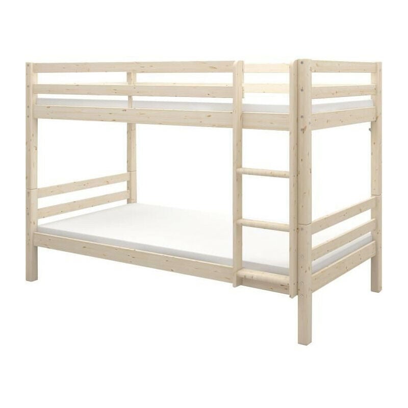 Lits superposés séparables enfant - 2x90x190 cm - Pin massif naturel - Sommier inclus - ANDO