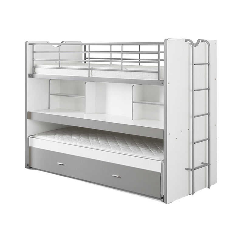 M&s - Lit combiné 80 90x200 Sommier Inclus Vipack Bonny - Gris