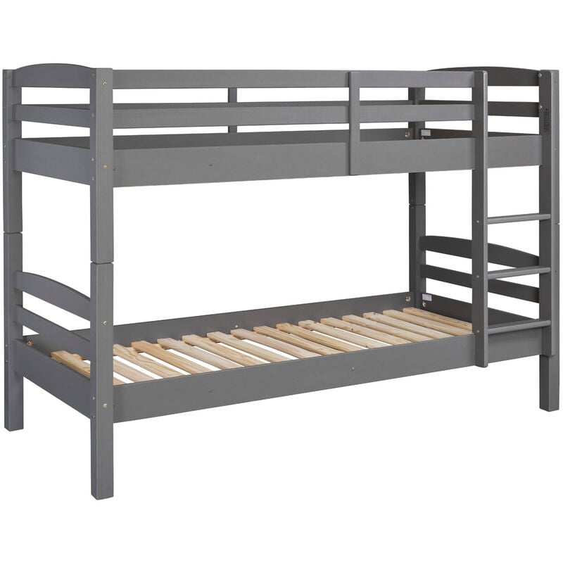 M&s - Lavius Lit superposé, 2 sommiers à lattes inclus, gris.
