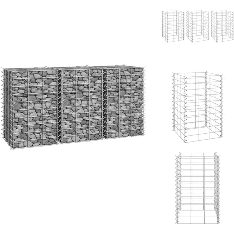 Lits surélevés en gabion 3 pcs 30x30x50 cm Fer - Lit Surélevé - Gabion - Jardin - Décoration Extérieur - Mur Végétal