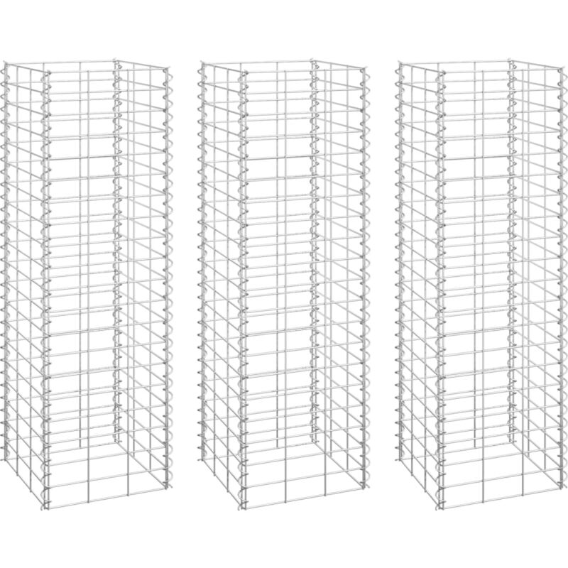 Vidaxl - Lits surélevés en gabion 3 pcs 30x30x100 cm Fer