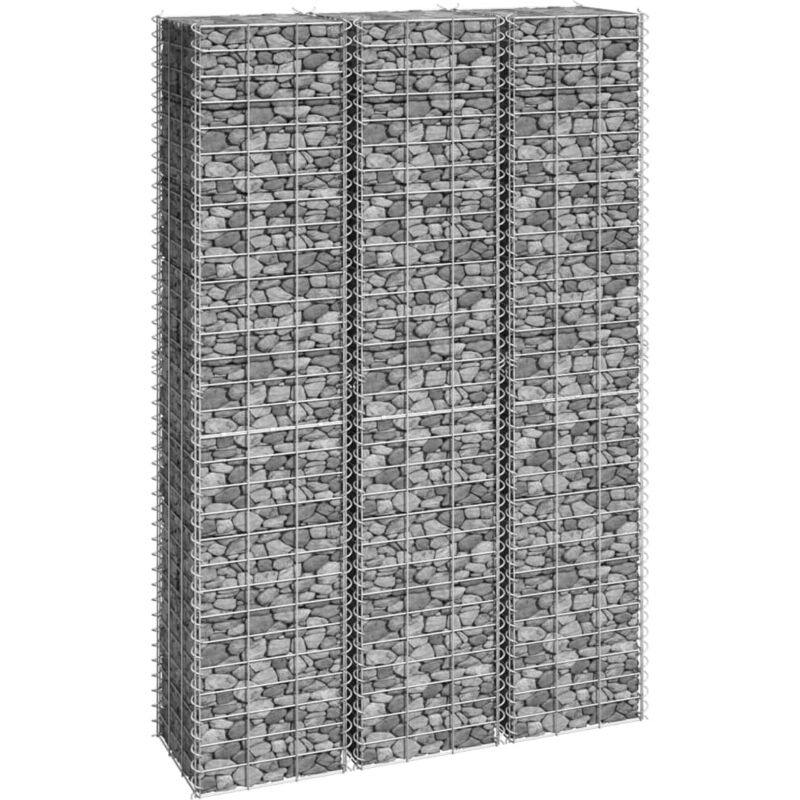 Lits surélevés en gabion 3 pcs 30x30x150 cm Fer