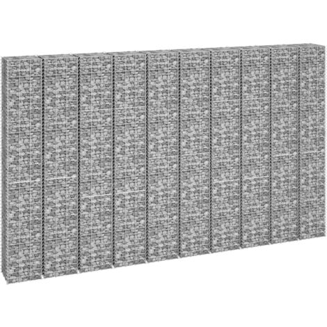 Lits surélevés en gabions 16 pcs 30x30x50/100/150/200 cm Fer