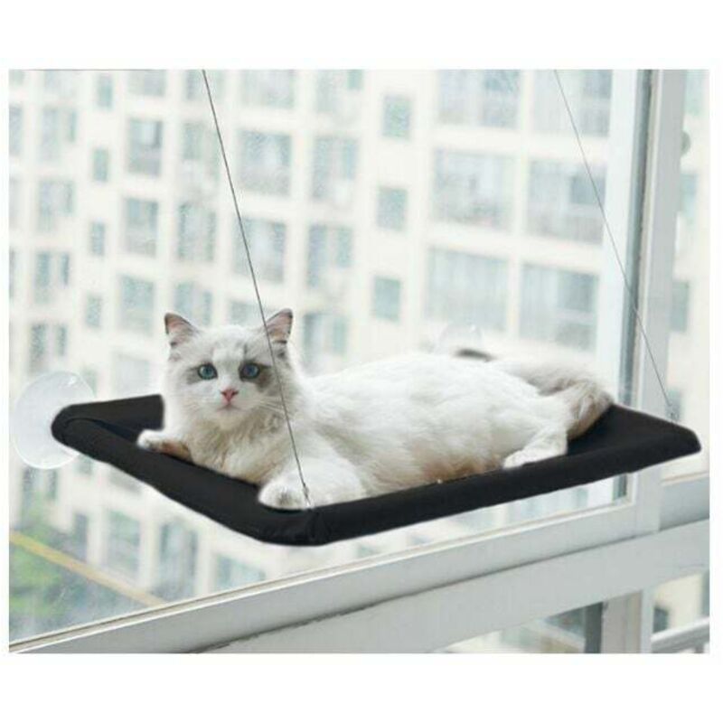 Hamac pour chat de fenêtre - adapté aux grands chats jusqu'à 25 kg, chaise longue, lit pour animaux de compagnie - adapté aux grandes fenêtres - lit