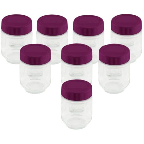 LITTLE BALANCE 8539 yogurt, Vetro, 190 milliliters, Vaso Trasparente-Coperchio Prugna