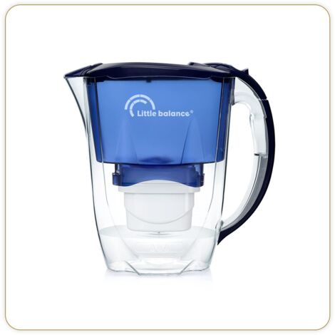 LITTLE BALANCE 8593 Caraffa filtrante oceano + 1 filtro, riduce microplastiche, cloro, calcare e altre impurità, 2,8 l, flusso ultra veloce, plastica senza BPA, blu