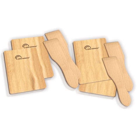 LITTLE BALANCE - SET 4 SPATULES BOIS ET 4 PLAQUES