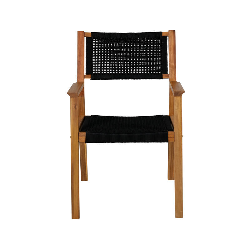 Little Chaise de jardin, noir, acacia.