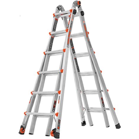 Little Giant – Échelle escamotable Velocity 6-11 marches – Alliage léger 20% plus léger – Système de verrouillage double pistons – Utilisation en escabeau et extension