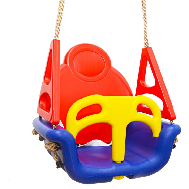 LittleTom 3-en-1 Balançoire 49x48x34cm pour petits enfants 6-72 mois Bleu-Rouge