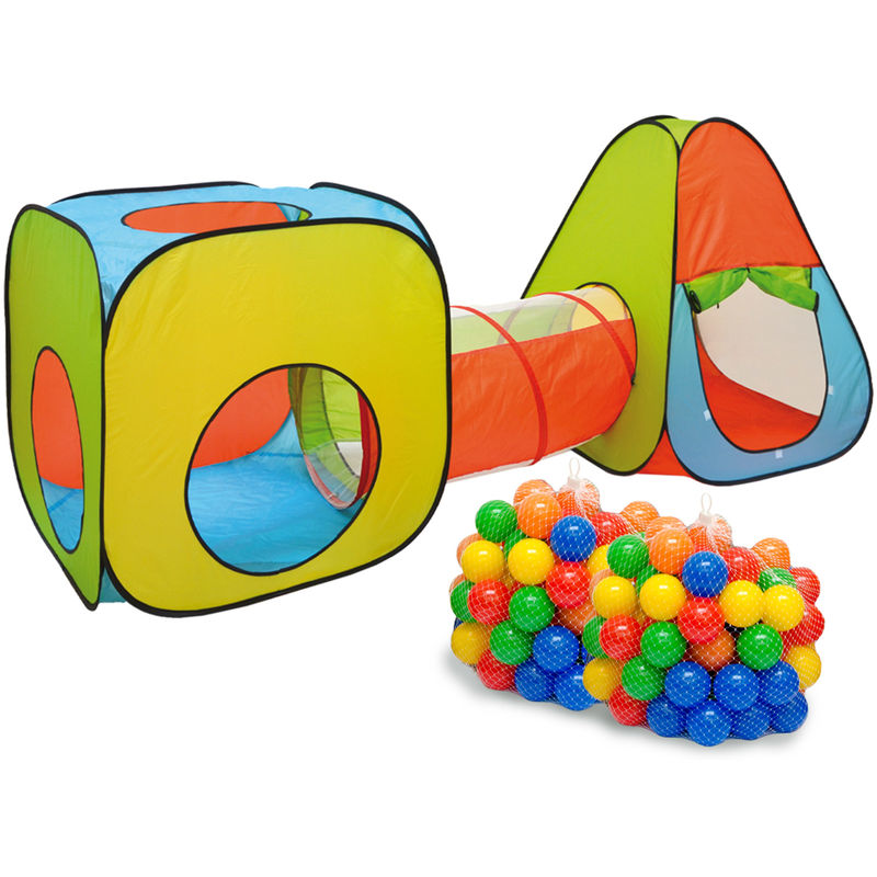 Double Tente à Boules avec Tunnel jouet 260x90x100cm incl 200 Balles - Littletom