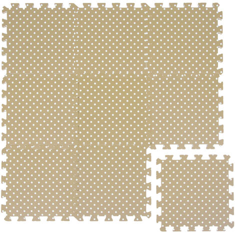 Littletom Tapis De Jeu Doux Pour Bebe Dalles Puzzle En Mousse Beige Points