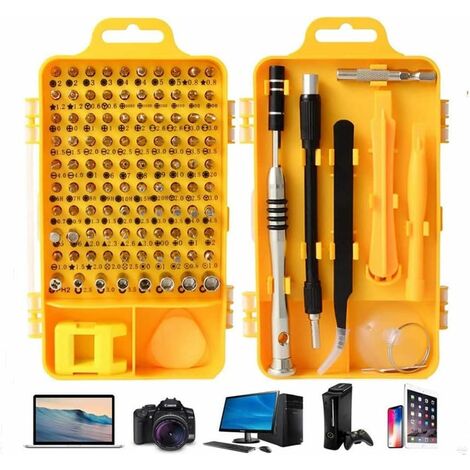LITZEE 110 in 1 Präzisions-Schraubendreher-Set Multifunktions-Magnetschraubendreher-Set für Laptop Mac Uhr Spielzeug Spielzeug Brille Gerät (schwarz)