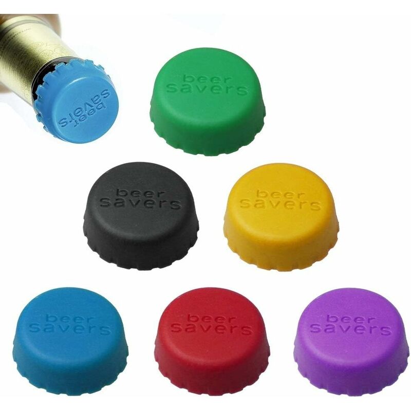 

12 tapones de silicona con forma de corona, tapones de cerveza coloridos, tapones de silicona ecológicos para ahorrar cerveza en 6 colores, tapones