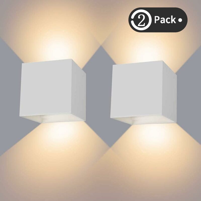 

12W Aplique de pared para interiores / exteriores, Aplique de pared LED Impermeable IP65 Lámpara ajustable Up Down Design 3000K Aplique de pared