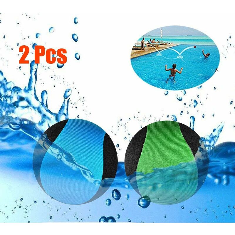 

2 bolas de agua para piscina y mar, divertido juego de deportes acuáticos para adolescentes, adultos, familiares y amigos (azul + verde) - Litzee