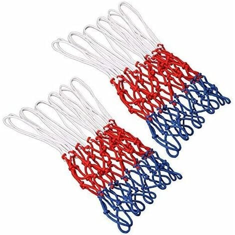 LITZEE 2 Pièces Filet de Basketball Multicolore, Filet pour Panier de Basketball, Basket Filet de Rechange, 12 Boucles Basketball Net Convient pour Panier de Basket Intérieur ou Extérieur