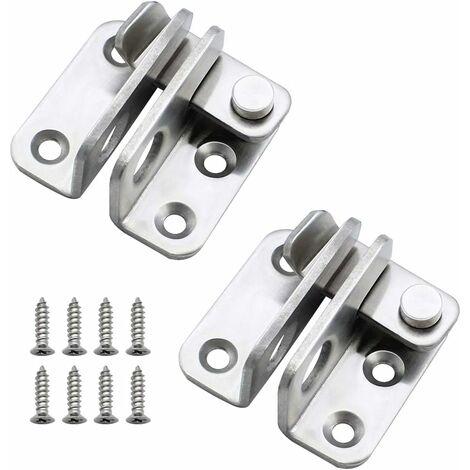 LITZEE 2 Pièces Loquet Porte Cadenas Droit Ouvert Moraillon Cadenas Verrou de Porte à Pêne Petite Antivol Loquet Acier Inoxydable avec 8 Vis Minuscule Fermoir à Cadenas Applicable aux Diverses Portes