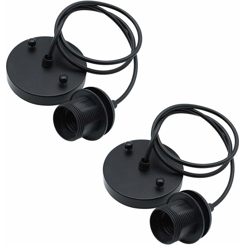 

2 piezas de enchufe de lámpara E27 accesorios de luces colgantes con base de lámpara de cable para sala de estar, dormitorio, cocina, pasillo,