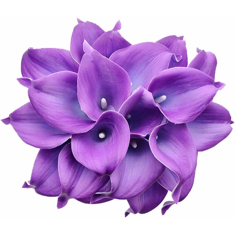 

20 piezas Artificial Calla Lily Lataex Real Touch Ramos de flores Flor de seda artificial para la decoración del hogar de la boda de la novia