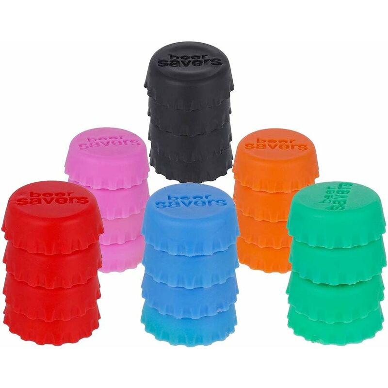 

24 tapones de goma de silicona para cerveza, tapones de silicona, tapones de vino o cerveza coloridos creativos, tapones de silicona para botellas,