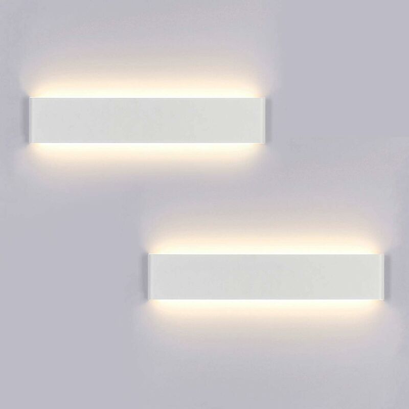2x Applique Murale Interieur LED 40CM Lampe Murale 14W Blanc Chaud 3000K Luminaire Mural Moderne pour Chambre Salon Escalier Couloir AC 220V [Classe