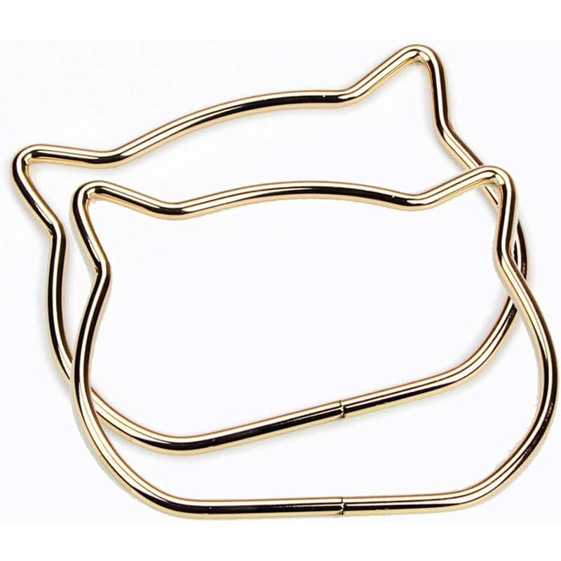 

2x Asa de repuesto para bolso de gato Asas de mano para gato Asas de metal para hacer bolsas Forma de oreja de gato para billetera de mano y