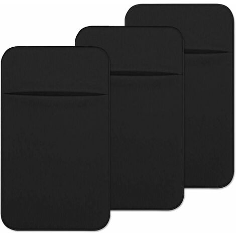LITZEE 3 Pack Titulaire de la Carte de téléphone Portable avec Autocollant adhésif pour Le Dos du téléphone, étuis de Carte en Tissu Extensible ID Carte de crédit bâton de Poche sur Le Portefeuille