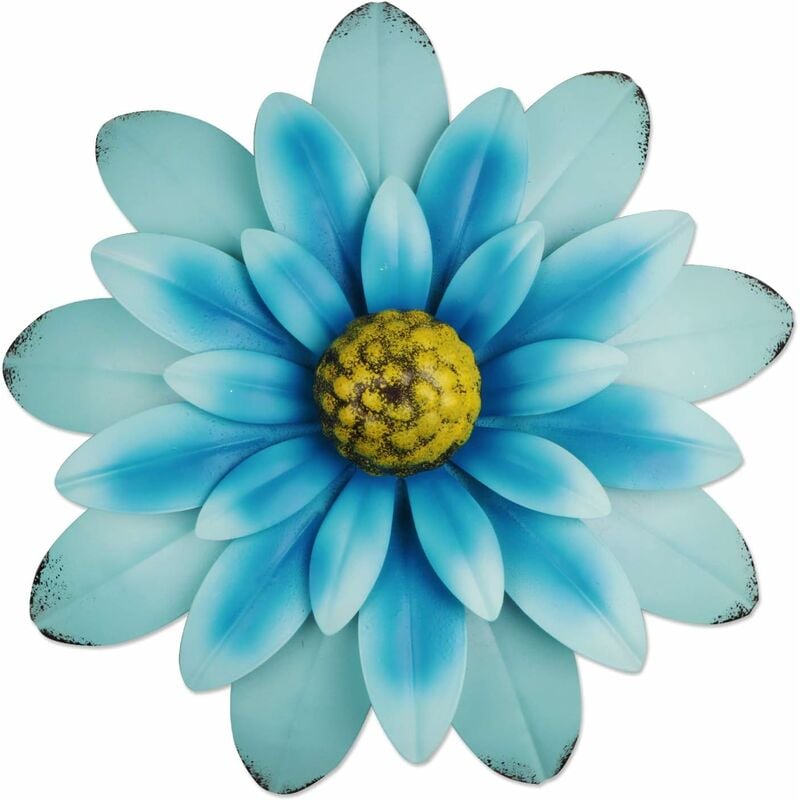 

31CM Decoración de pared de flores de metal de varias capas Decoraciones de arte de pared de flores, para balcón, patio, porche, dormitorio, sala de
