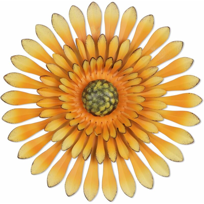 

31CM Decoración de pared de flores de metal de varias capas Decoraciones de arte de pared de flores, para balcón, patio, porche, dormitorio, sala de