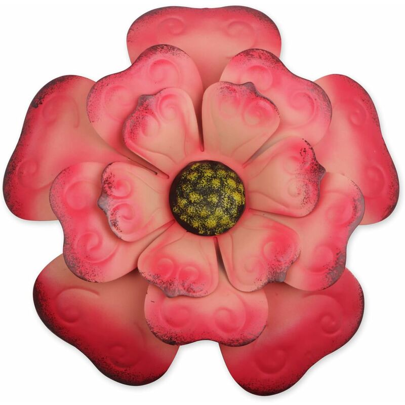 

31CM Decoración de pared de flores de metal multicapa Arte de pared de flores Decoraciones colgantes para balcón, patio, porche, dormitorio, sala de