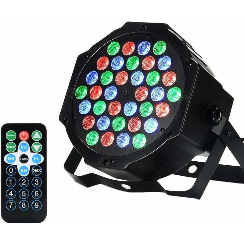 

36W Proyector de discoteca LED Dmx Proyector de luz 36 Juego de luces LED Sonido automático Modo de luz estroboscópica Lámpara de escenario de DJ Luz