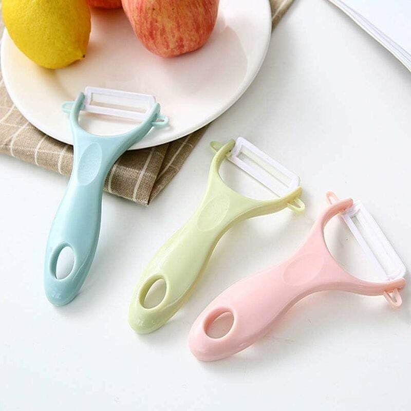 

3Pcs Thrifty Vegetable Peeler, Vegetable Peeler Fruit Peeler Earth Potato Peelers Velocidades agudas Prevención de óxido Cuchilla de cerámica