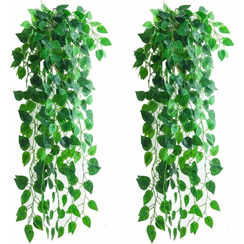

4 hojas verdes artificiales para colgar hojas divididas, para decoración de la pared del jardín de la casa de la boda (4 piezas)