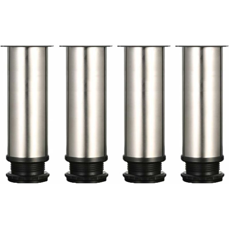 

4 patas regulables de 150 mm de altura Espesar las patas del mueble, patas de la mesa, patas de los muebles, acero inoxidable cepillado, altura