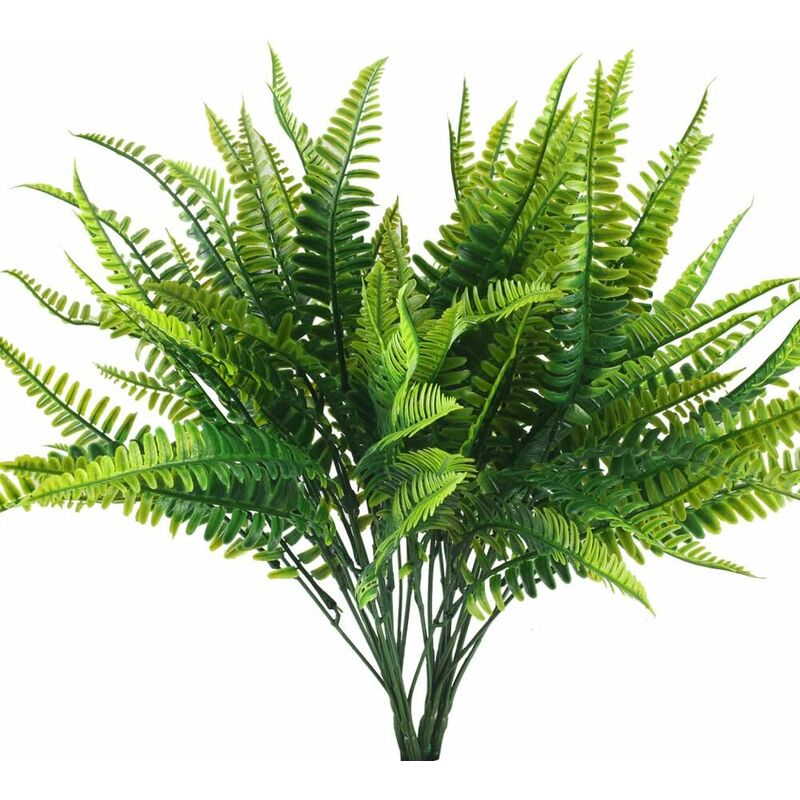 

4pcs Plantas artificiales Helechos Plantas artificiales Plantas de plástico Plantas verdes impermeables al aire libre Decoración para balcón Jardín