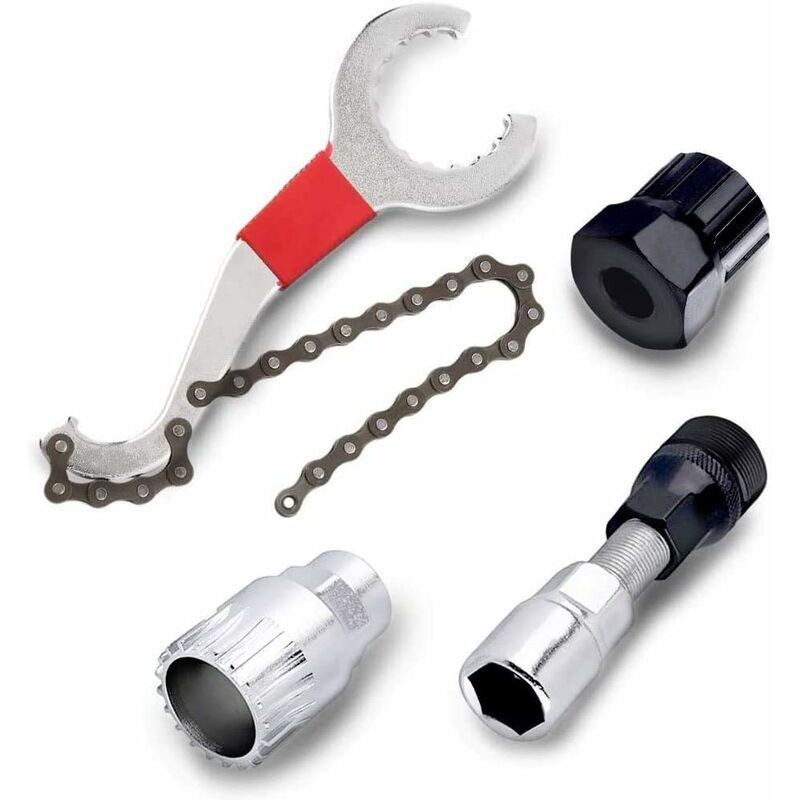 Litzee - 4pcs vtt Vélo Réparation Kit d'Outils de Chaîne de Vélo Support Roue Libre Outil pour Enlever la Manivelle Kit de Vélo pour l'entretien du