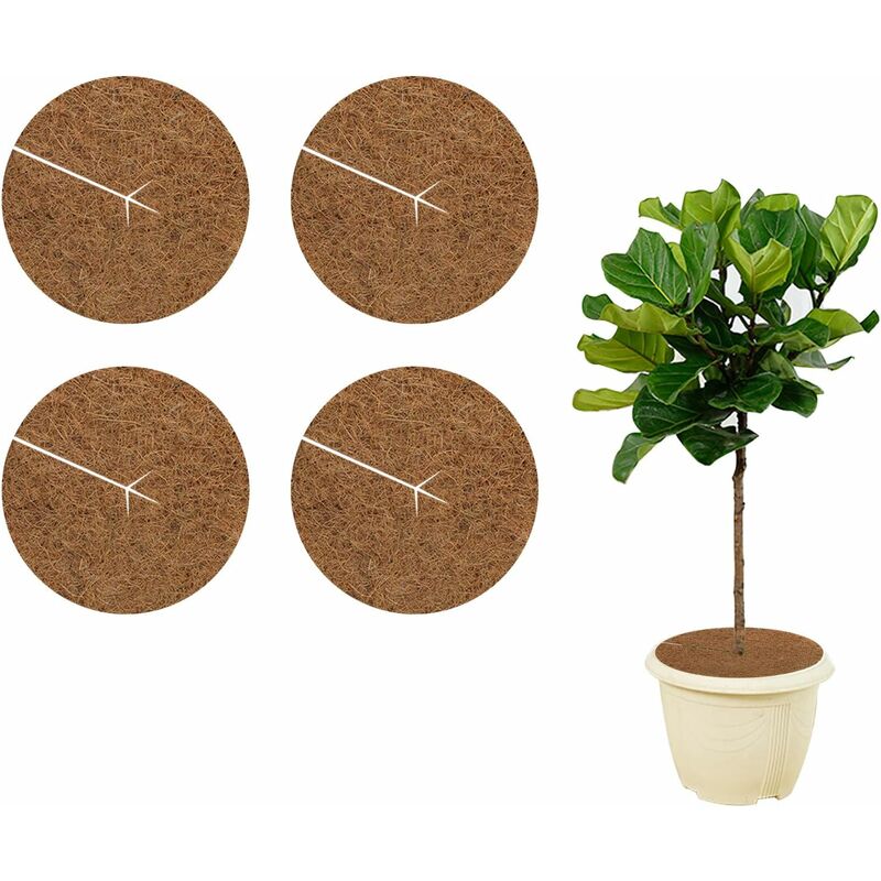 6 Pièces Disque de Paillage Coco 20 cm, Tapis en Coco, Disque de Paillage Coco de Protection d'hiver pour Plantes en Pot - Litzee