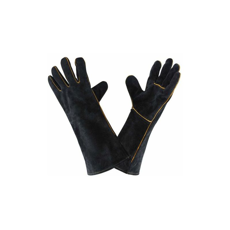 Litzee 932F Leather Welding Gloves, High Temperature Kitchen Welding Glove for bbq Oven Work 40 cm