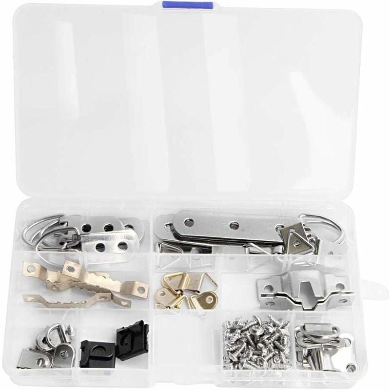 

96 piezas de gancho para marco de fotos, marco de fotos, kit de ganchos para colgar, ganchos para fotos con tornillos, juego de ganchos para colgar,
