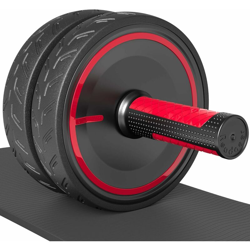 

Ab Roller / Wheel Ruedas abdominales con rodilleras gruesas, rojo / negro