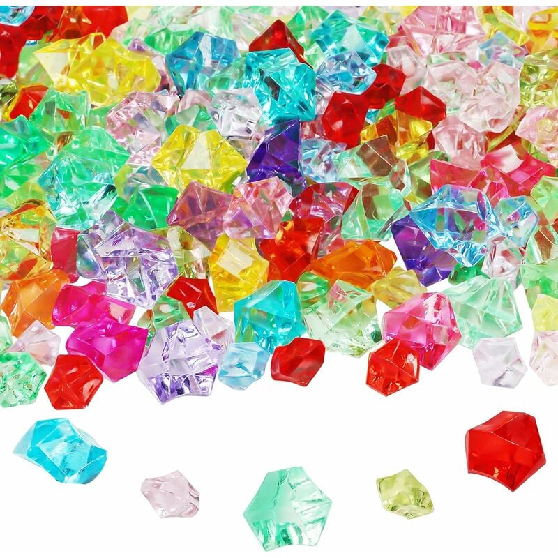 

Acrílico de imitación de diamante (paquete de 300) Colores surtidos Gemas de plástico para decoraciones de mesa, bodas, jarrones, bolsas sorpresa