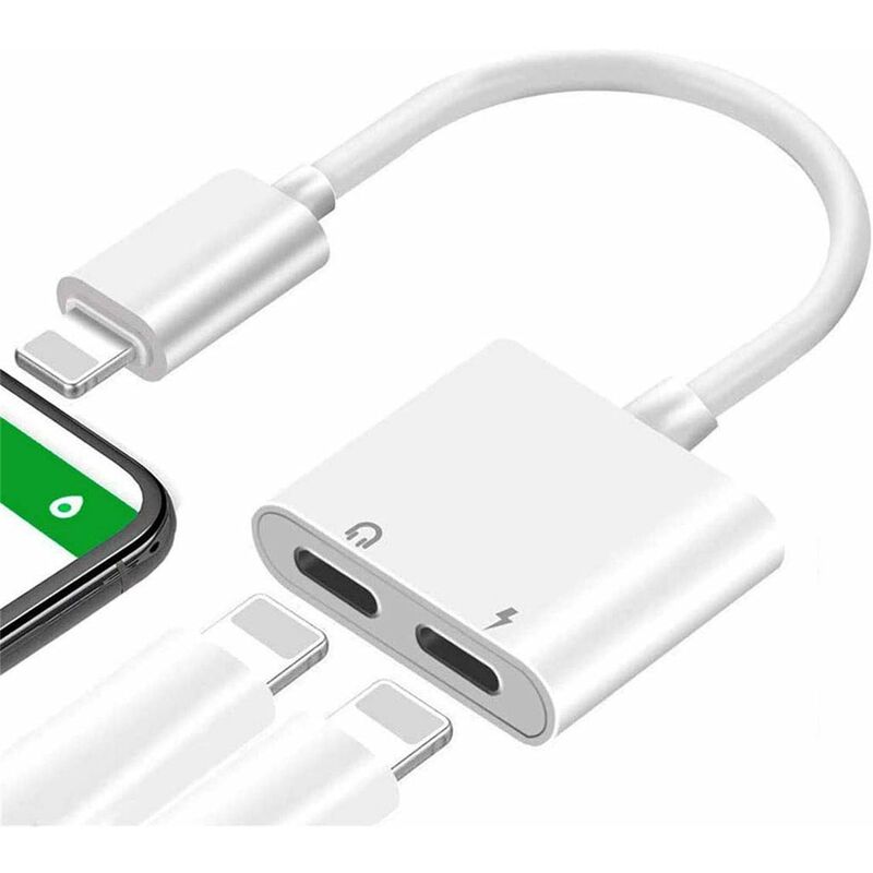 

Adaptador de auriculares para iPhone 11 Adaptador de soporte de llamada + Música Adaptador de conector de auriculares de audio auxiliar compatible