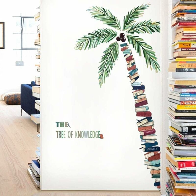 

Adhesivo de pared, adhesivo de árbol de libro como decoración de pared para dormitorio, sala de estar, habitación de niños, arte Diy, pasillo,