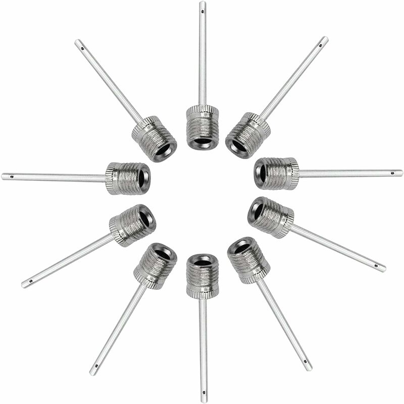 

Aguja de bomba para inflar pelotas diseñada para inflar todo tipo de pelotas (fútbol, ​​rugby, baloncesto, mano, voleibol y waterpolo) 10 piezas